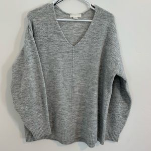 Cozy Grey V-neck Sweater